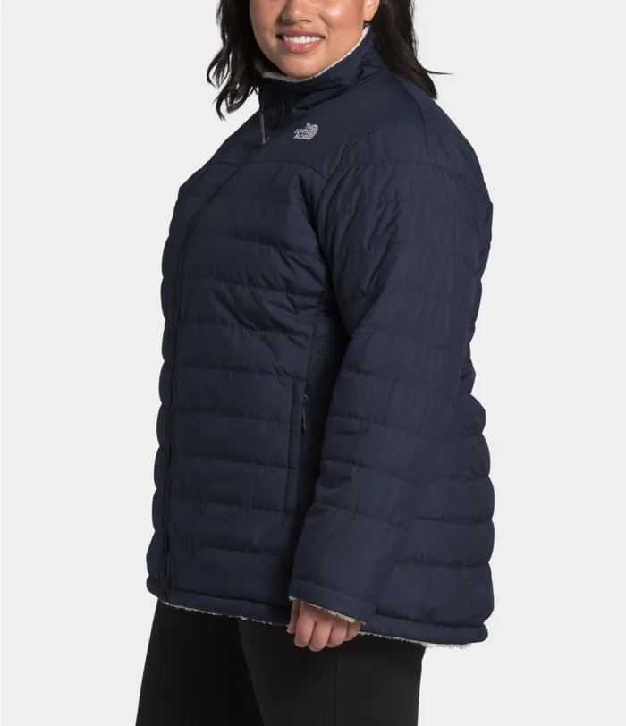 Womens Plus Mossbud Insulated Reversible Jacket Aviator Navyvintage White The North Face Insulated and Down Jackets