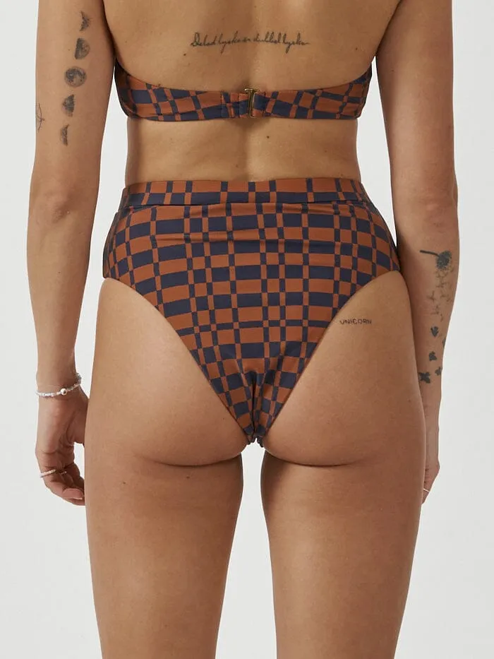 Womens Revel High Cut Bikini Bottom Navy Thrills Swim
