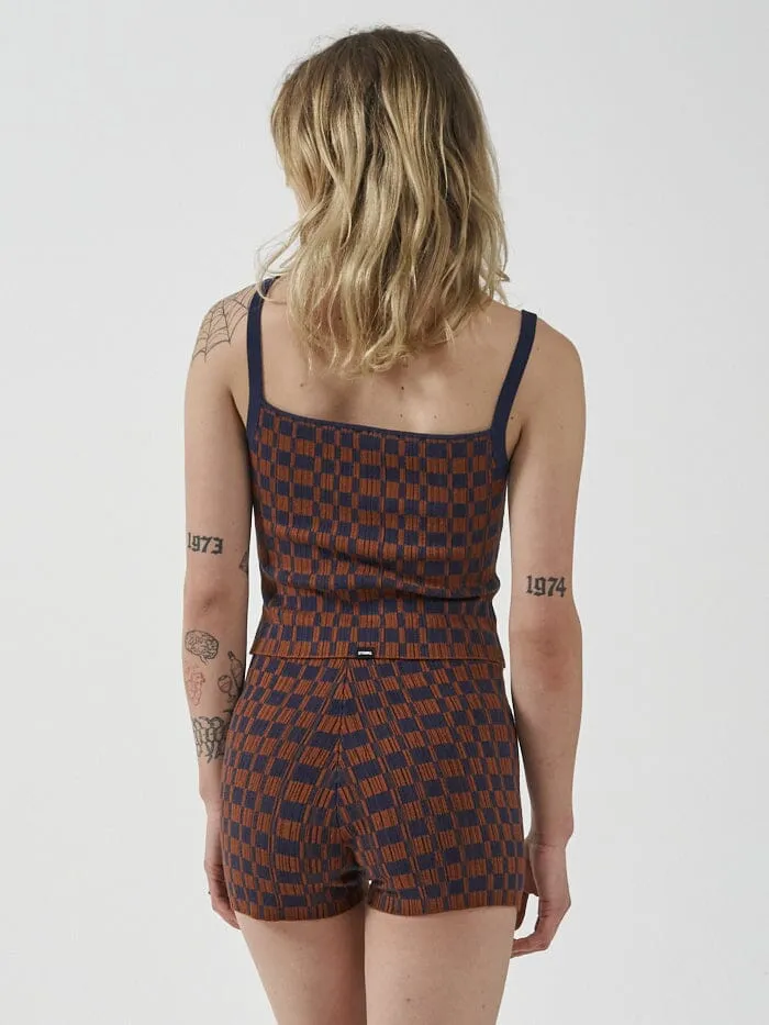 Womens Revel Knit Tank Navy Thrills Tops and Tees