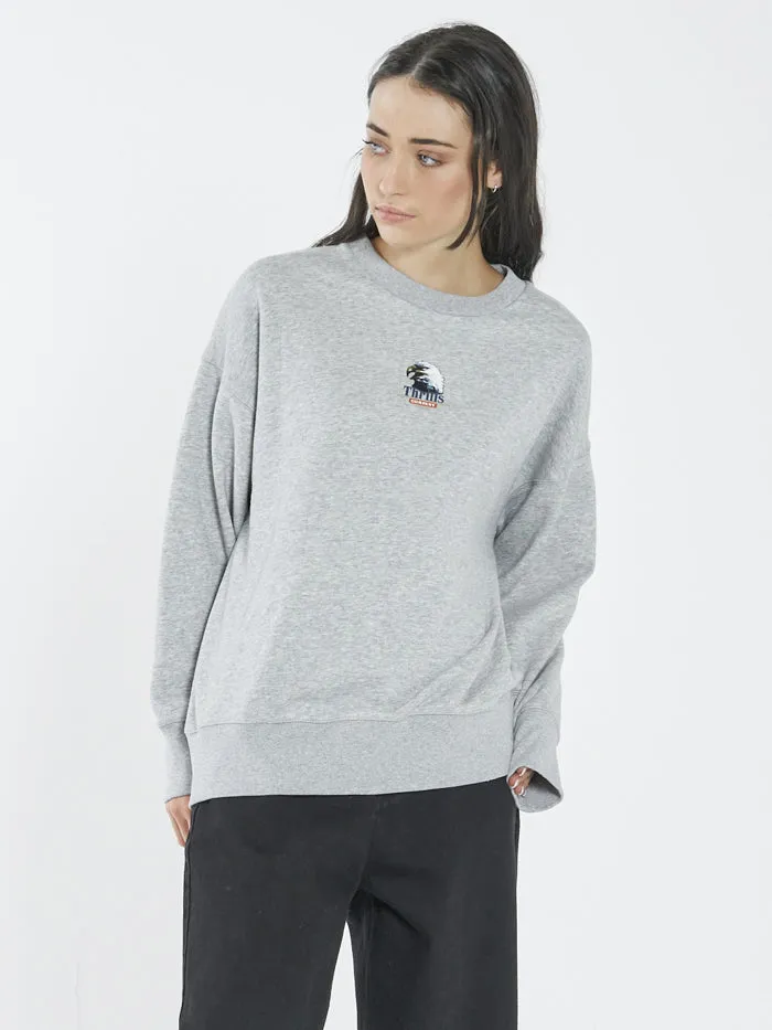 Womens Roadhouse Slouch Crew Vintage Marle Thrills Sweaters and Fleece