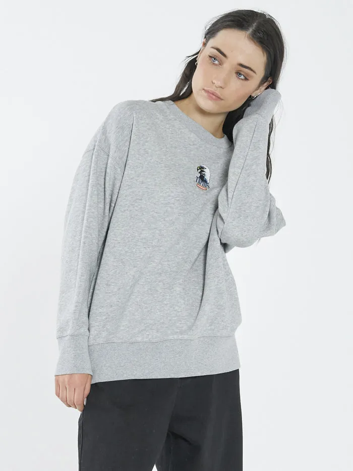 Womens Roadhouse Slouch Crew Vintage Marle Thrills Sweaters and Fleece
