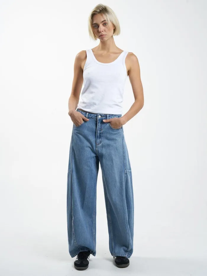 Womens Ronnie Jean Vintage Timeworn Blue Thrills Denim