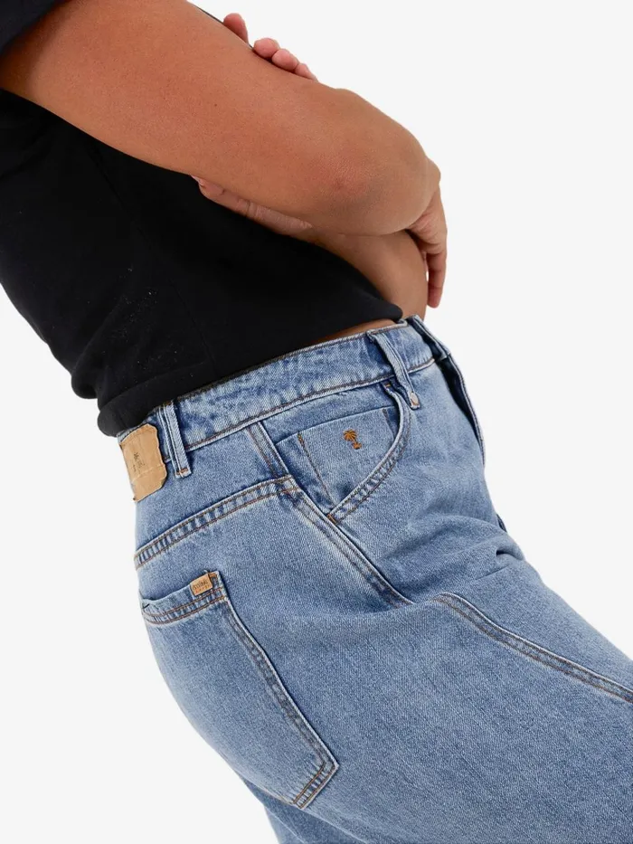 Womens Ronnie Pieced Denim Short Bright Mid Blue Thrills Denim Shorts