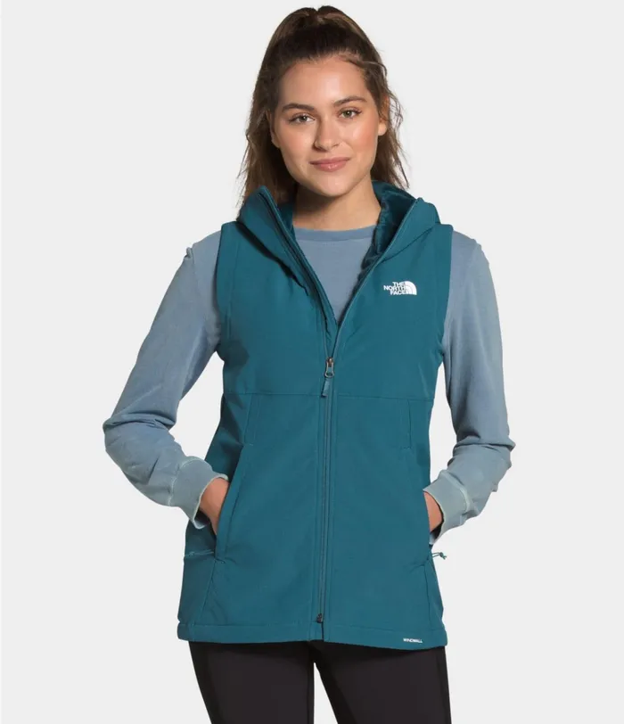 Womens Shelbe Raschel Hooded Vest Mallard Blue The North Face Vests