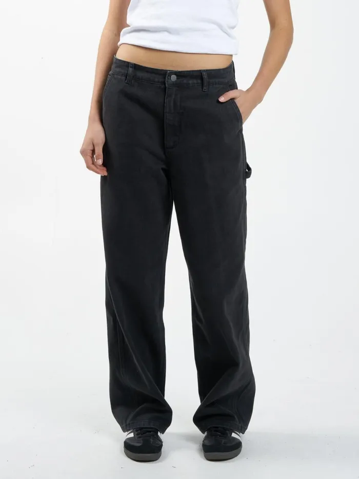 Womens Slouch Carpenter Jean Dusk Black Thrills Denim