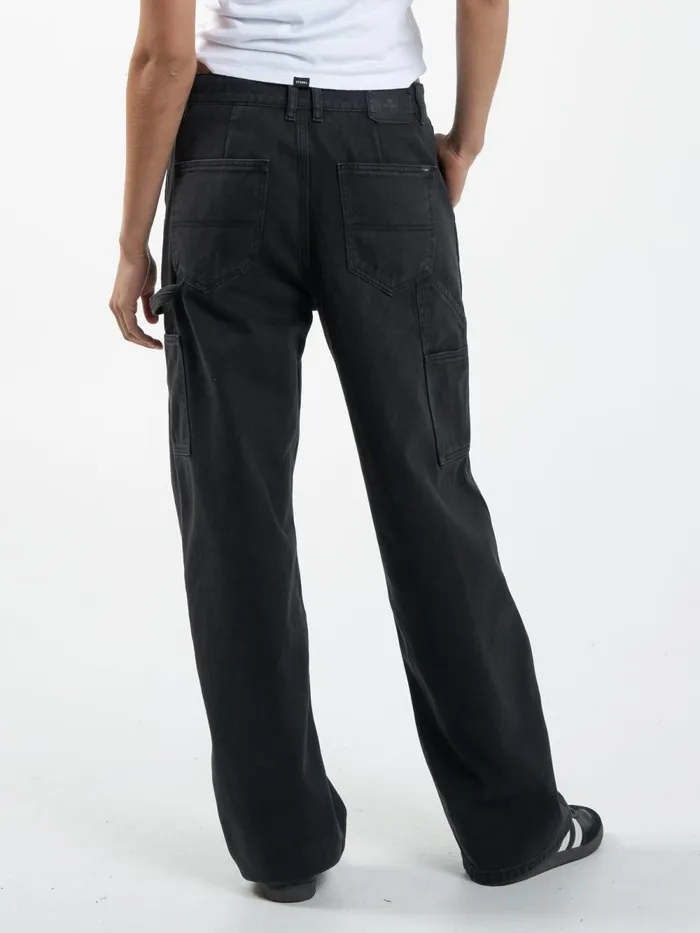 Womens Slouch Carpenter Jean Dusk Black Thrills Denim
