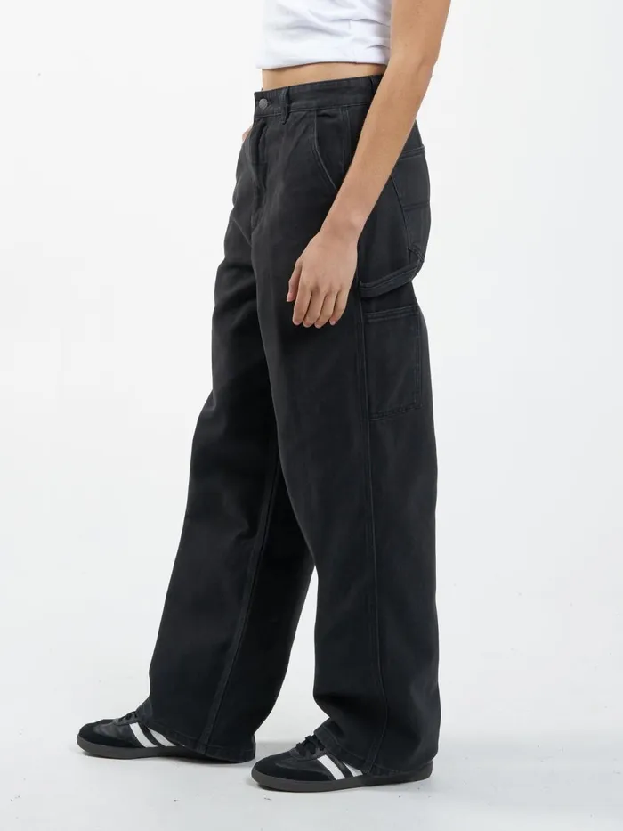 Womens Slouch Carpenter Jean Dusk Black Thrills Denim