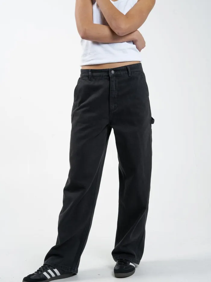 Womens Slouch Carpenter Jean Dusk Black Thrills Denim