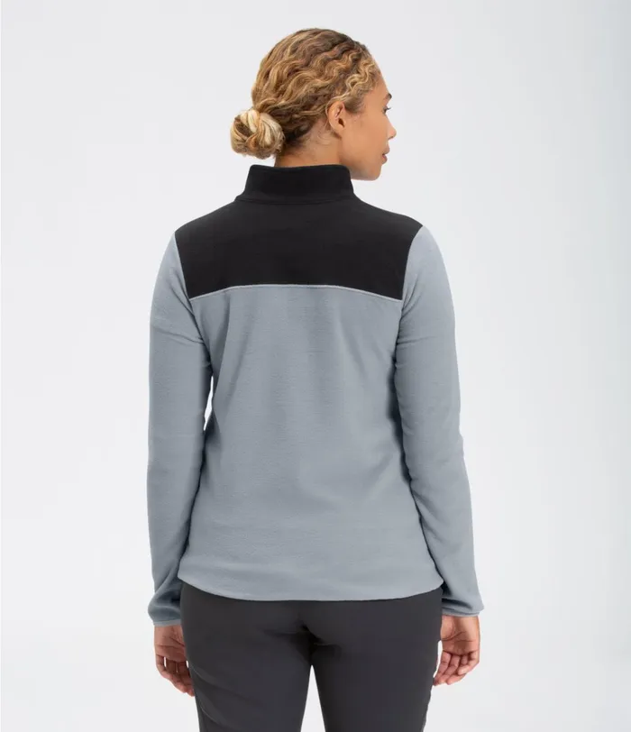 Womens TKA Glacier Zip Pullover Mid Greytnf Black The North Face Fleece