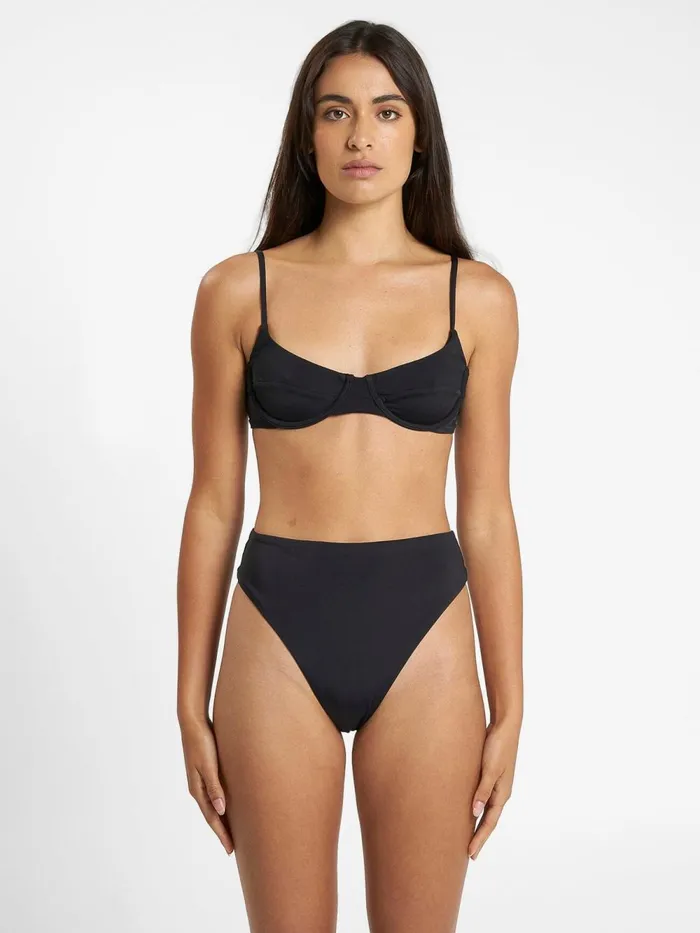 Womens Underwire Bikini Top Black Thrills Swim