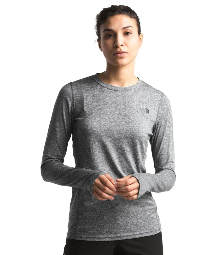 Womens Warm Poly Crew Tnf Medium Grey Heather The North Face Active Tops