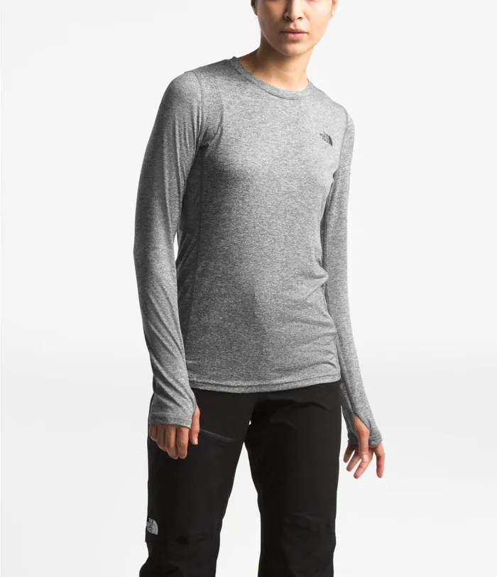 Womens Warm Poly Crew Tnf Medium Grey Heather The North Face Active Tops