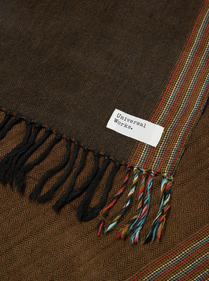 Wool Scarf In Brown Merino Wool Men Universal Works Scarves