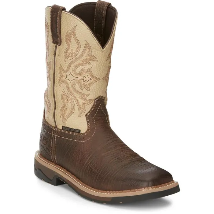Work Men Justin Boots Flash 11034 Waterproof Work Boot Pecan 040brown041