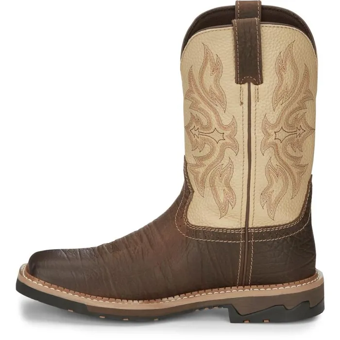 Work Men Justin Boots Flash 11034 Waterproof Work Boot Pecan 040brown041