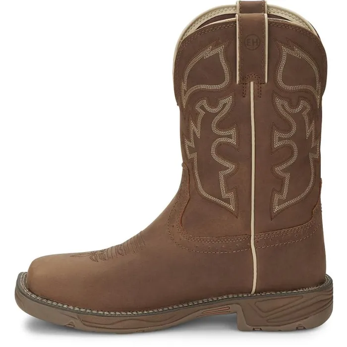 Work Men Justin Boots Rush 11034 Steel Toe Waterproof Work Boot Saddle Tan 040brown041