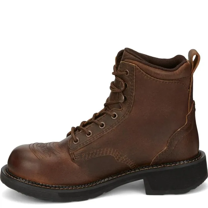 Work Women Justin Boots Reamy 6034 Nano Composite Toe Work Boot Brown