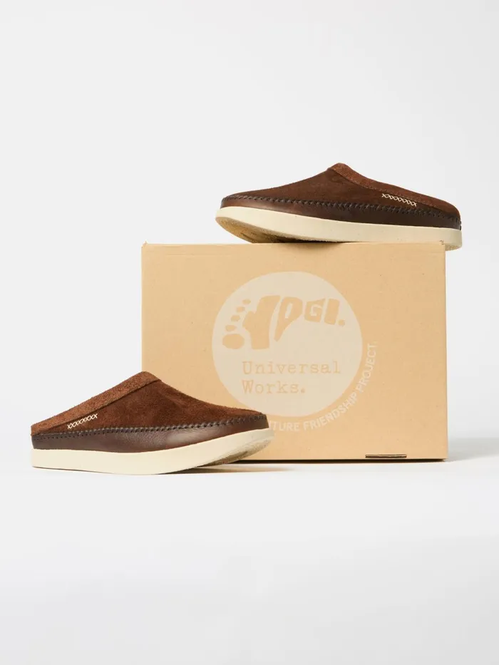 Yogi X Floyd II Mule In Dark Brown Tumbled Leather Men Universal Works Footwear