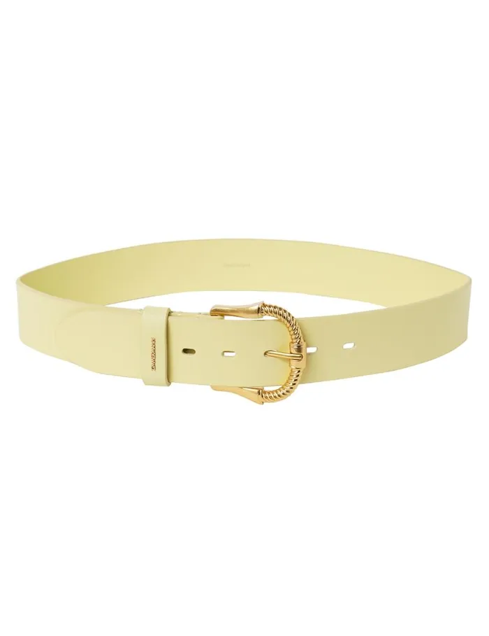 Zimmermann Belts Twisted Buckle Leather Belt 40 Lemonade 8211 Women