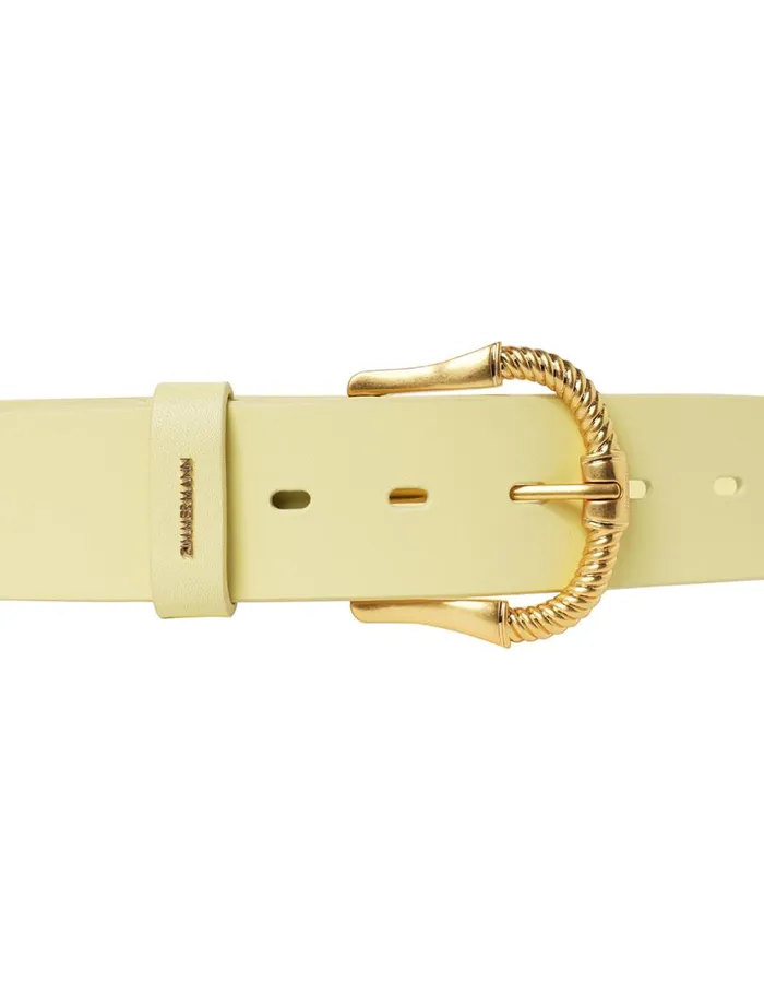 Zimmermann Belts Twisted Buckle Leather Belt 40 Lemonade 8211 Women
