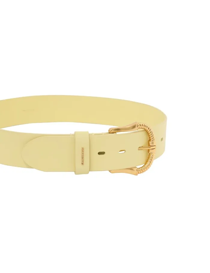 Zimmermann Belts Twisted Buckle Leather Belt 40 Lemonade 8211 Women