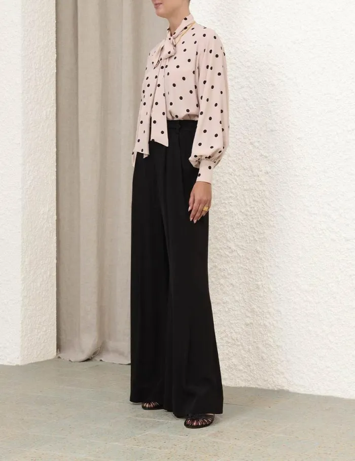 Zimmermann Clothing Batwing Blouse Buff W Black Dot 8211 Women