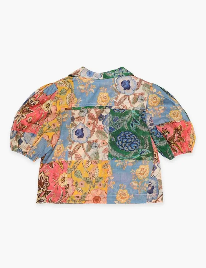 Zimmermann Clothing Junie Puff Sleeve Shirt Patch Floral 8211 Kids