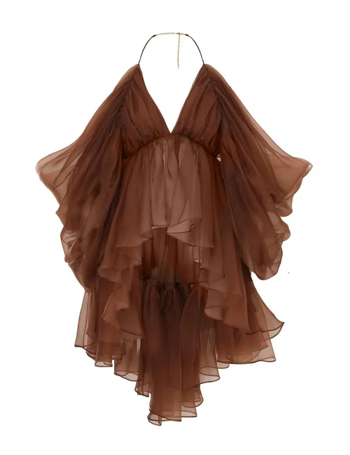 Zimmermann Clothing Natura Gathered Top Toffee 8211 Women