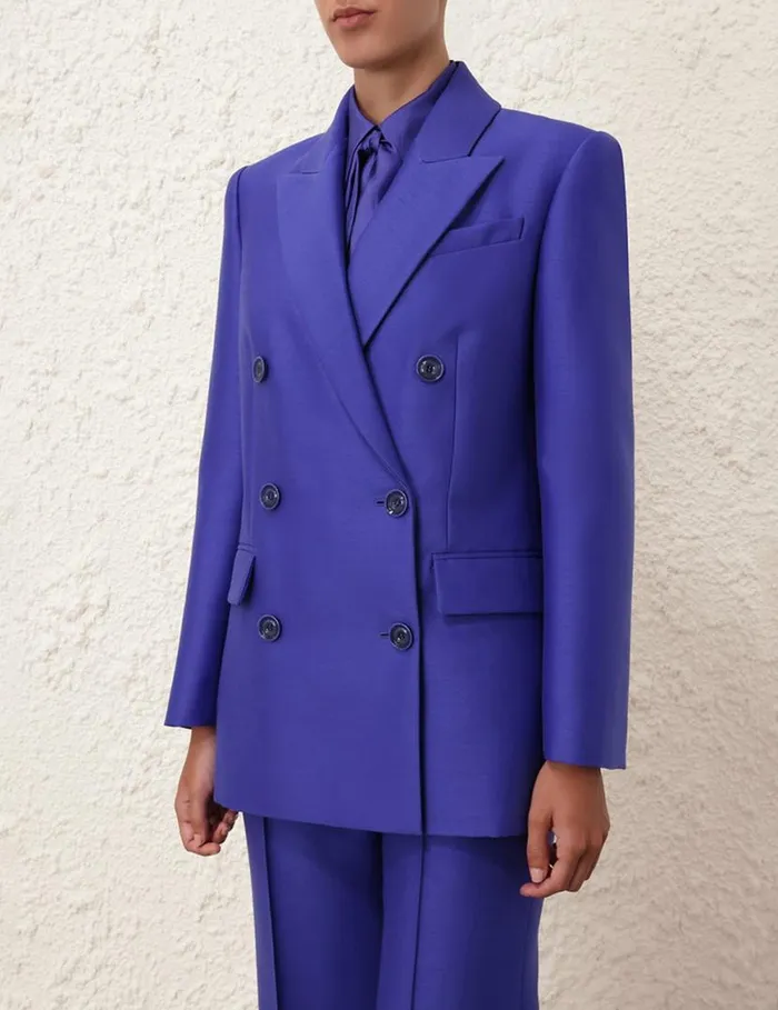 Zimmermann Clothing Natura Long Line Jacket Lapis 8211 Women