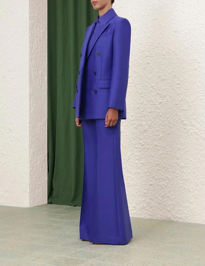 Zimmermann Clothing Natura Long Line Jacket Lapis 8211 Women