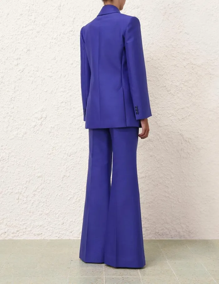 Zimmermann Clothing Natura Long Line Jacket Lapis 8211 Women