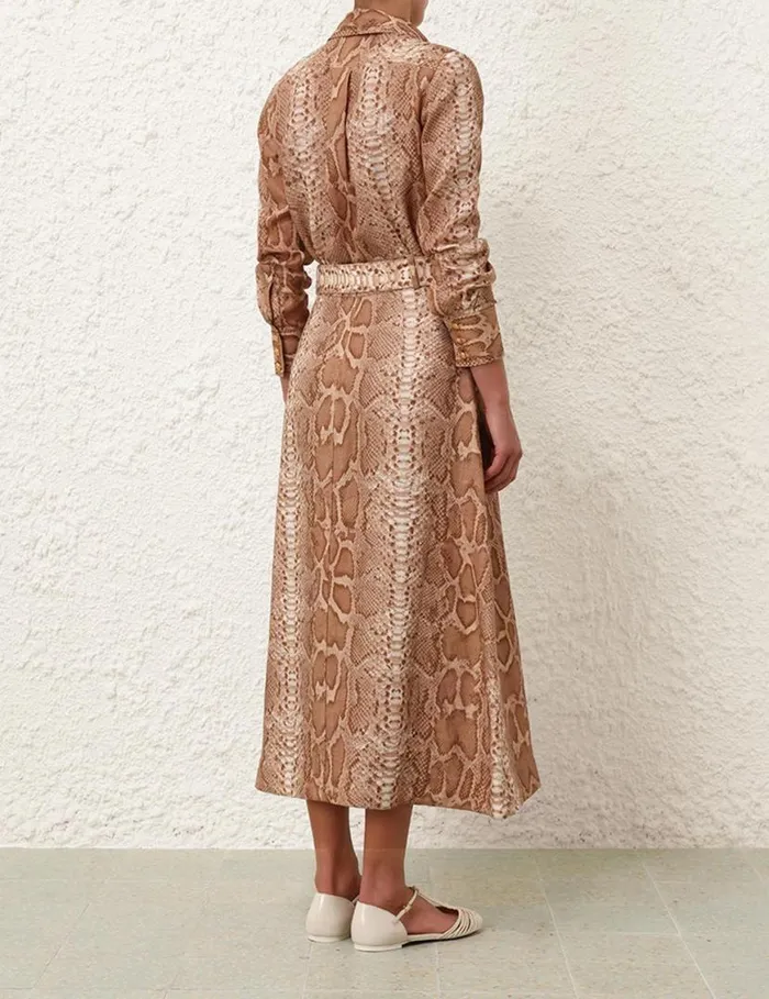 Zimmermann Clothing Natura Safari Body Shirt Tan Snake 8211 Women