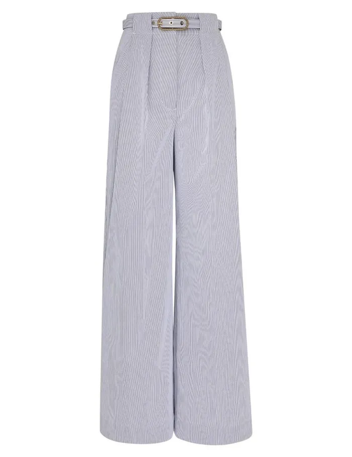 Zimmermann Clothing Natura Tuck Wide Leg Pant Micro Stripe 8211 Women