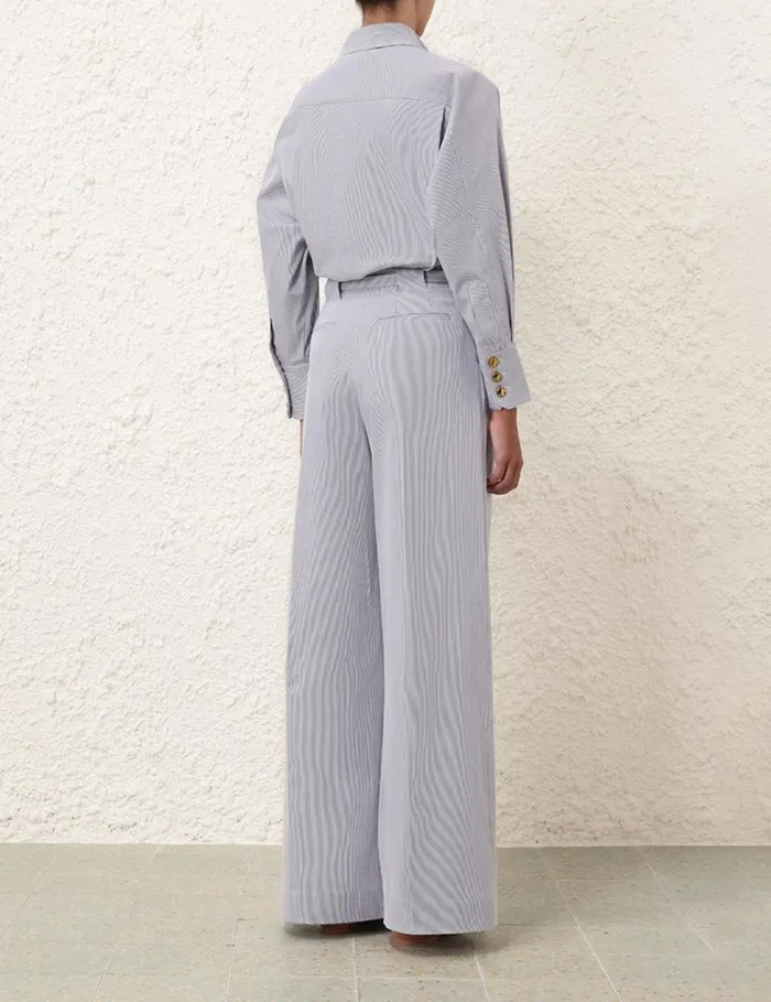 Zimmermann Clothing Natura Tuck Wide Leg Pant Micro Stripe 8211 Women