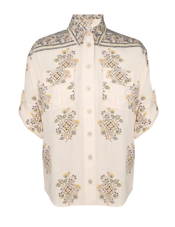Zimmermann Clothing Safari Shirt Utility Dot Lemon 8211 Women