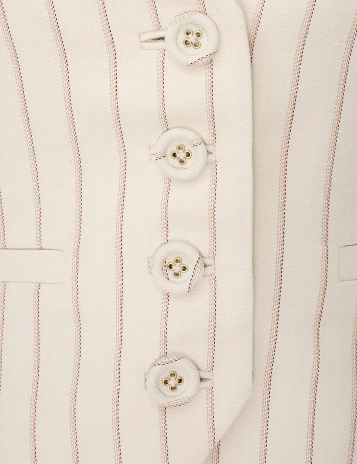 Zimmermann Clothing Tranquillity Waistcoat Cream Pinstripe 8211 Women