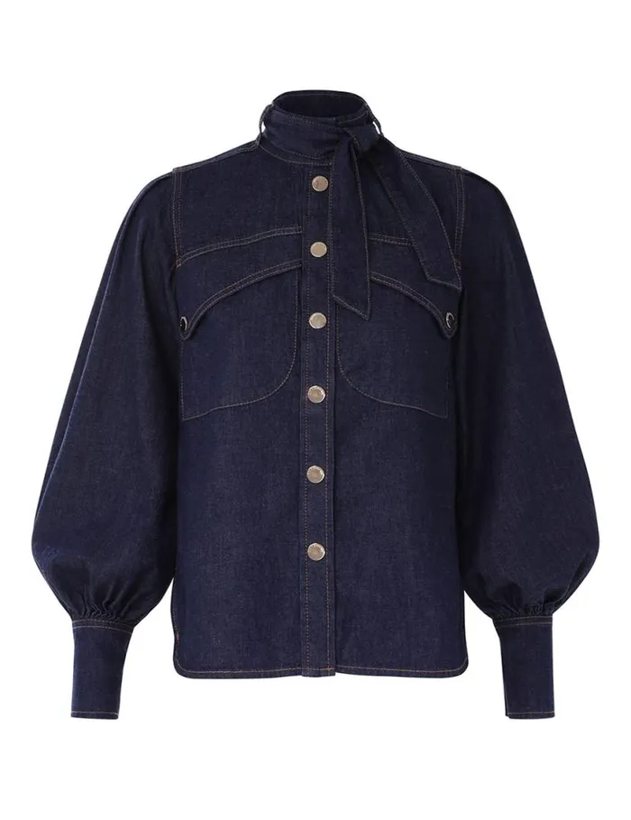 Zimmermann Denim Denim Pocket Shirt Ink 8211 Women