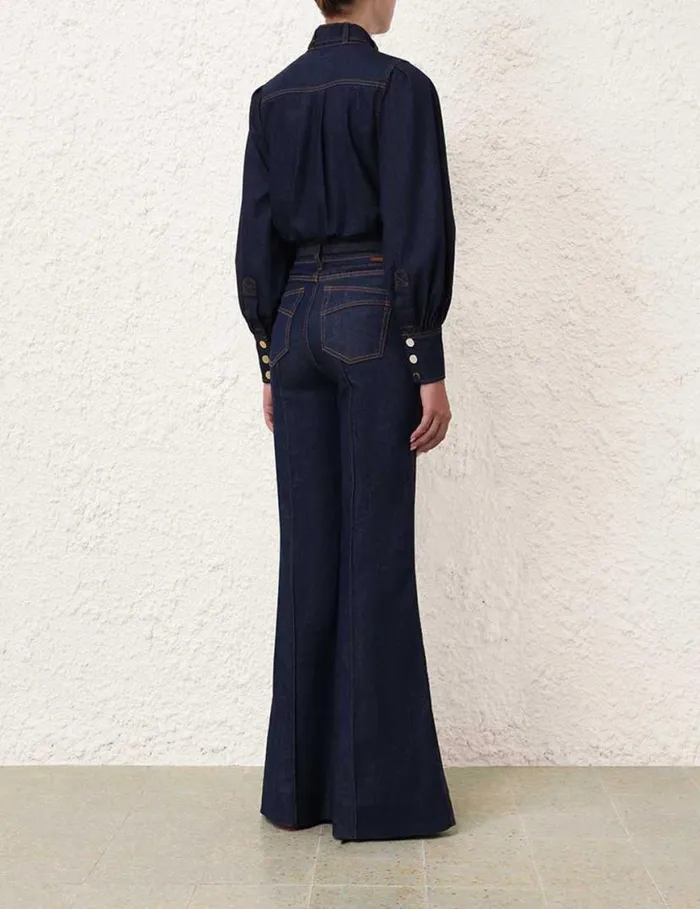 Zimmermann Denim Denim Pocket Shirt Ink 8211 Women