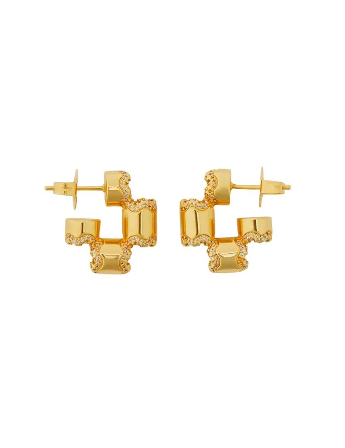 Zimmermann Earrings Zimmermann Swing Pave Hoops Gold 8211 Women