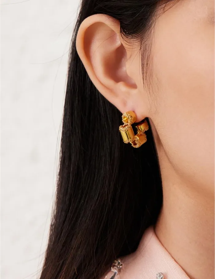 Zimmermann Earrings Zimmermann Swing Pave Hoops Gold 8211 Women