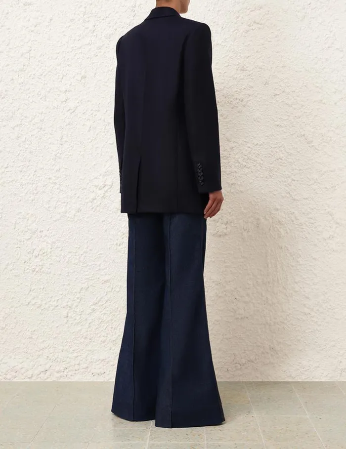 Zimmermann Jackets and Coats Natura Linen Jacket Navy 8211 Women