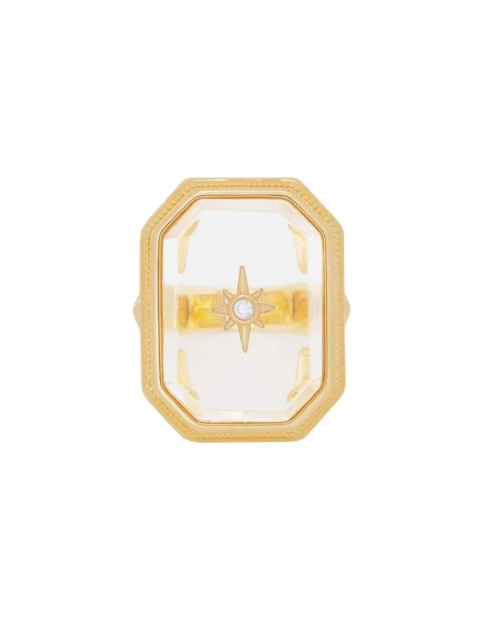 Zimmermann Jewellery Crystal Signet Ring Goldtransparent Quartz 8211 Women