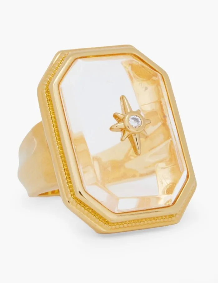 Zimmermann Jewellery Crystal Signet Ring Goldtransparent Quartz 8211 Women