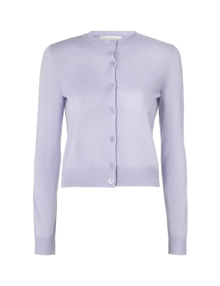 Zimmermann Knitwear Crew Neck Cardigan Blue 8211 Women