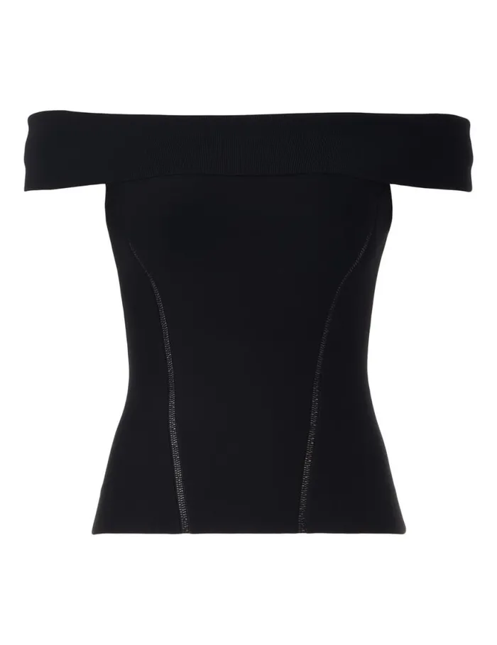 Zimmermann Knitwear Matchmaker OffShoulder Top Black 8211 Women