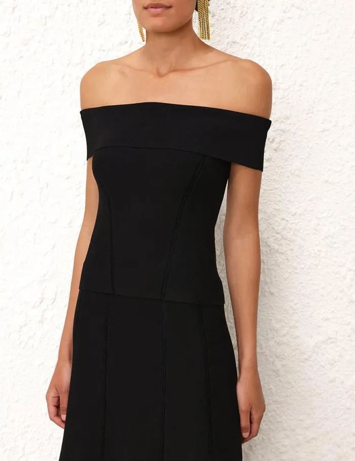 Zimmermann Knitwear Matchmaker OffShoulder Top Black 8211 Women