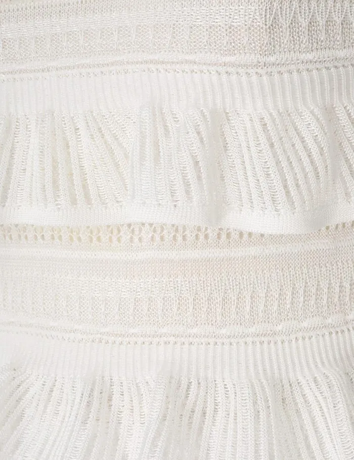 Zimmermann Knitwear Natura Frill Top Parchment 8211 Women