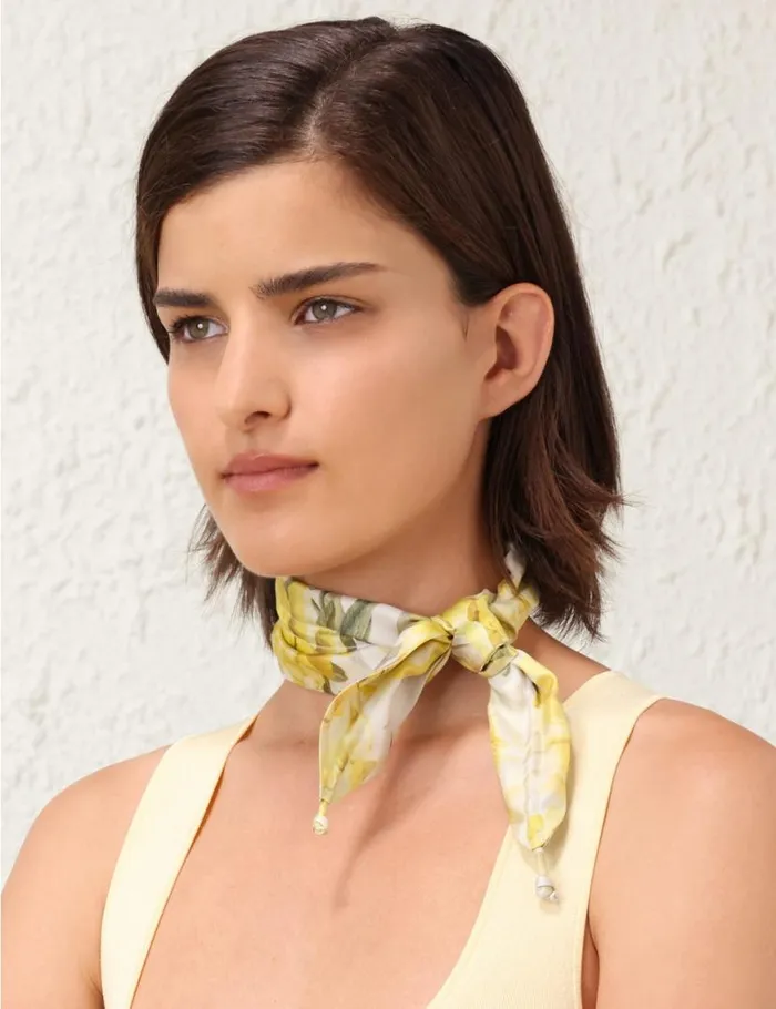 Zimmermann Scarves Flower Neck Scarf Yellow Peony 8211 Women