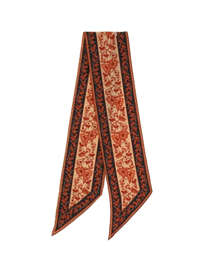 Zimmermann Scarves Printed Silk Neck Scarf Dark Navy Floral 8211 Women