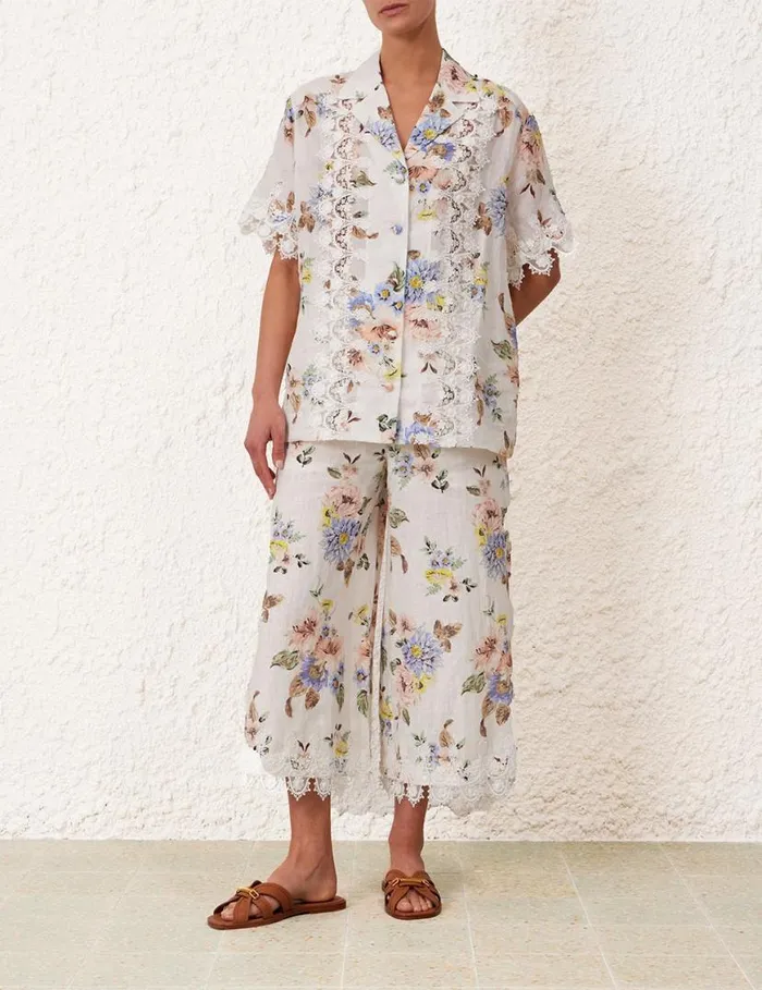 Zimmermann Shorts and Pants Applique Culottes Blue Floral 8211 Women